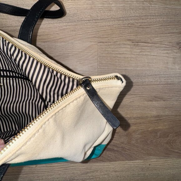 Kate Spade Tequila is Not My Friend Bacon Egg and Cheese Please Purse Tote Teal - Picture 9 of 16